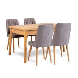 Hanah Home Santiago Atlantic Grey Conjunto de Mesa Extensible y Sillas